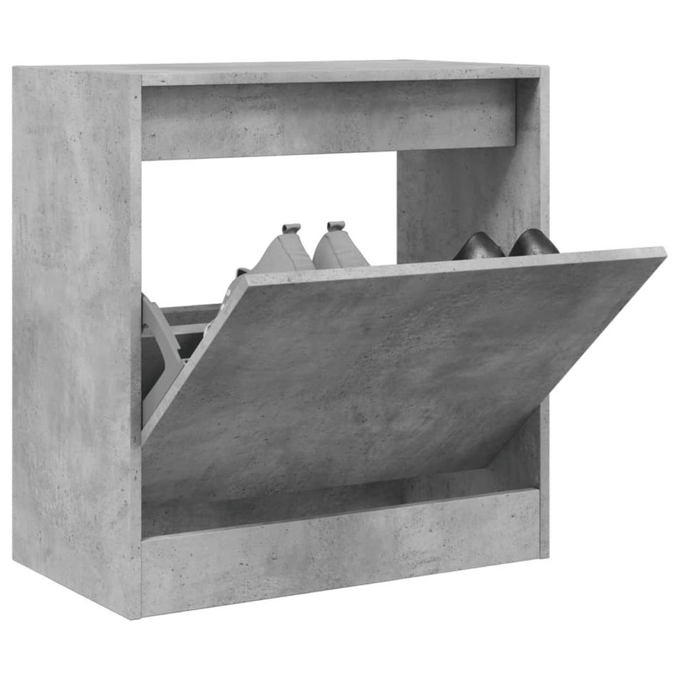 Armoire à chaussures gris béton 60x34x63,5 cm bois d'ingénierie - Photo n°1