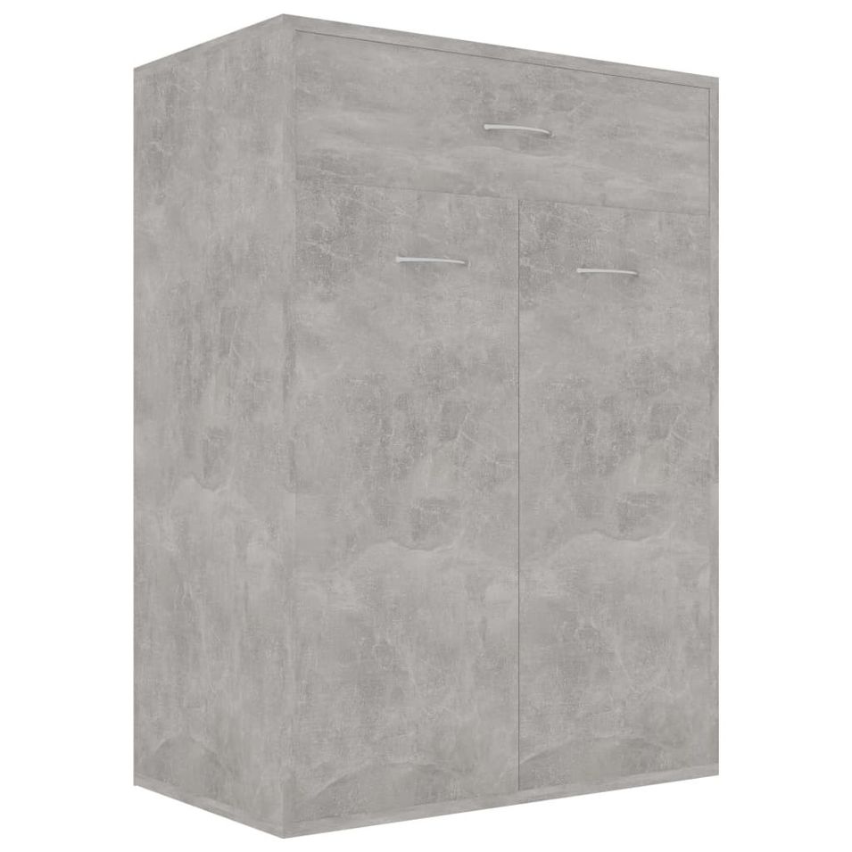 Armoire à chaussures Gris béton 60x35x84 cm - Photo n°1