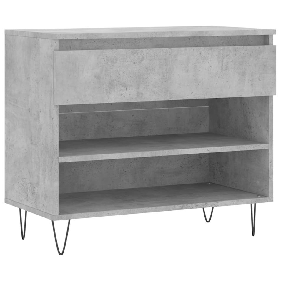 Armoire à chaussures Gris béton 70x36x60 cm Bois d'ingénierie - Photo n°1