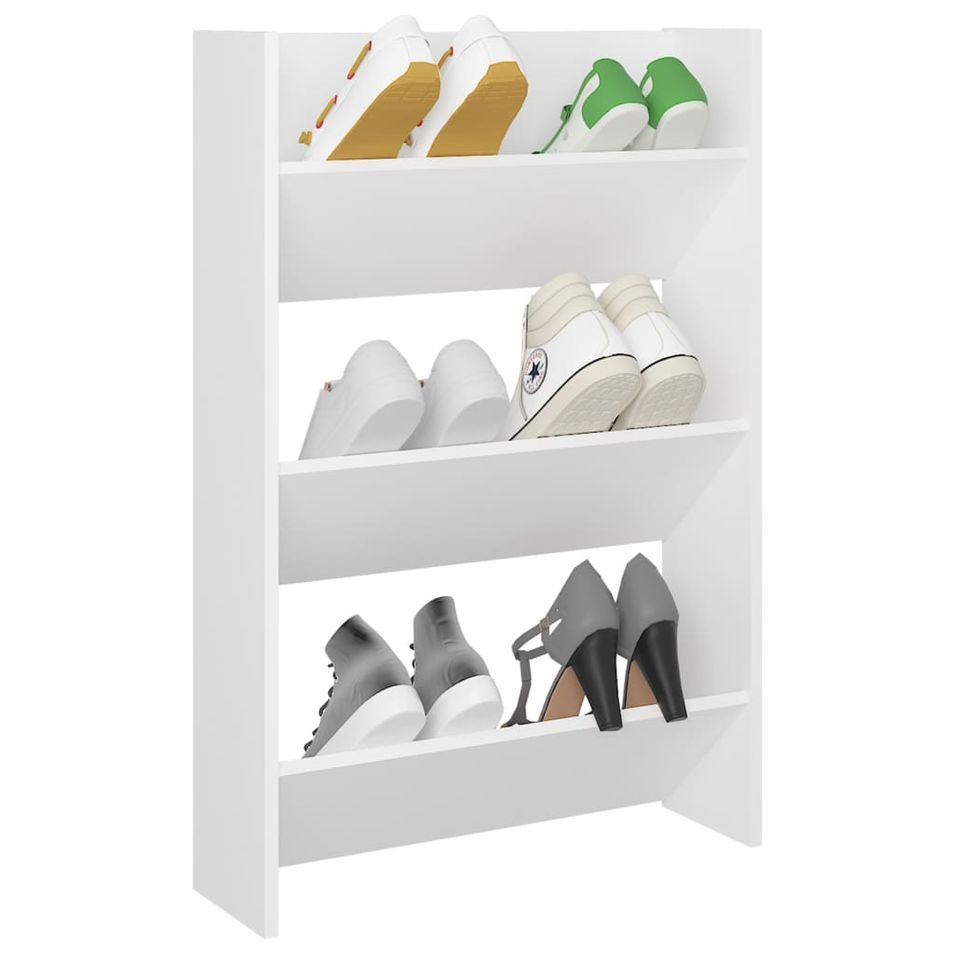 Armoire à chaussures murale Blanc 60x18x90 cm - Photo n°1