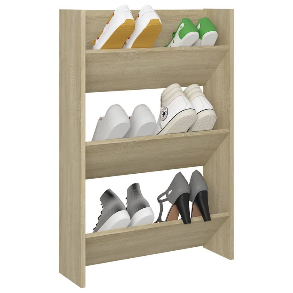 Armoire à chaussures murale Chêne Sonoma 60x18x90 cm - Photo n°1