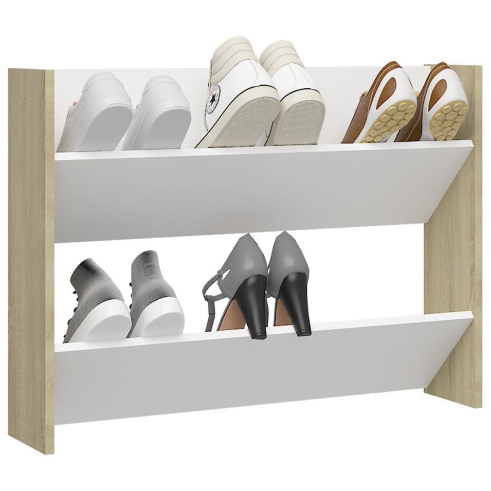 Armoire à chaussures murale en bois kalipé L 80 x H 60 - Option pratique - Photo n°1