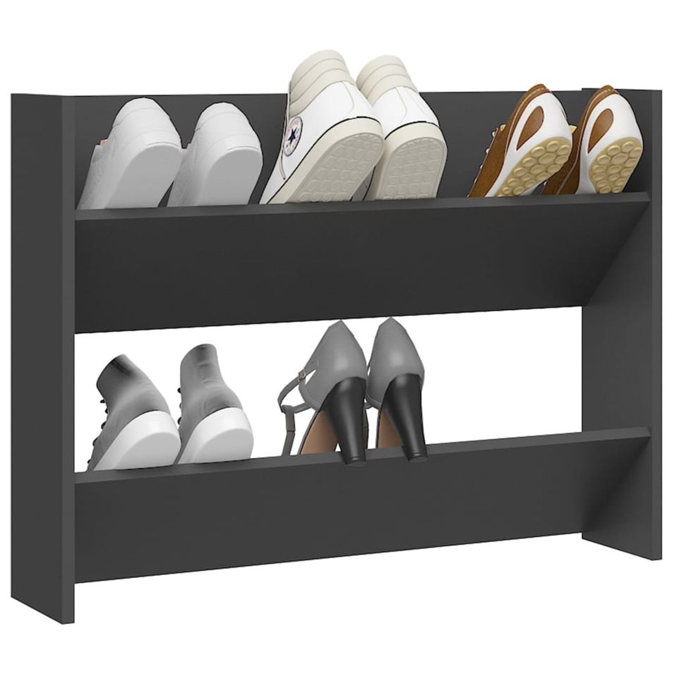 Armoire à chaussures murale en bois kalipé L 80 x H 60 - Option pratique - Photo n°1