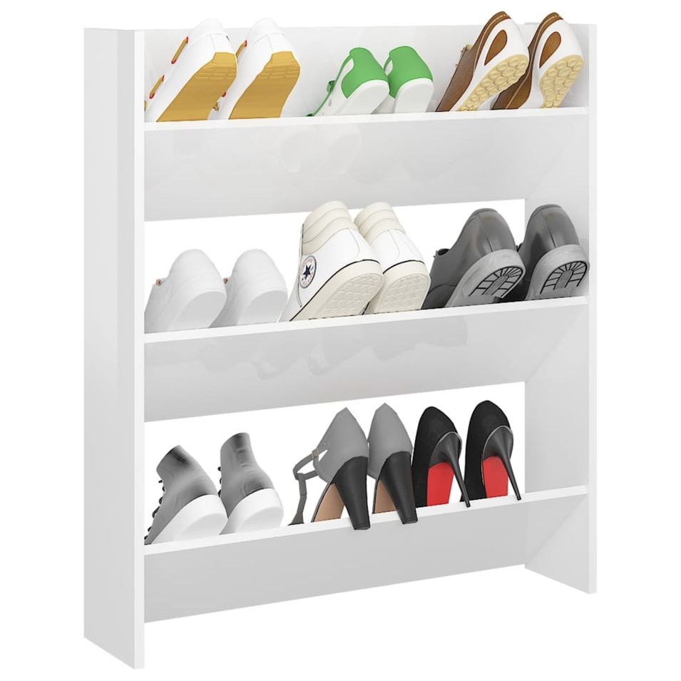 Armoire à chaussures murale en bois kalipé L 80 x H 90 - Format pratique - Photo n°1