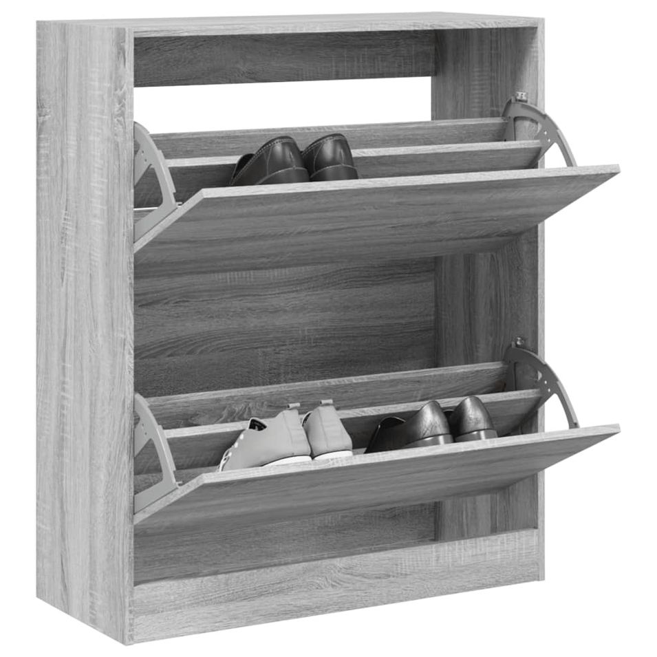 Armoire à chaussures sonoma gris 80x34x96,5cm bois d'ingénierie - Photo n°1