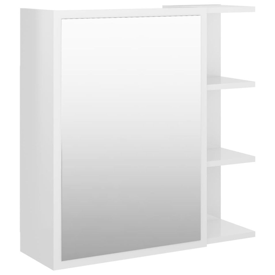 Armoire à miroir bain Blanc brillant 62,5x20,5x64 cm - Photo n°1
