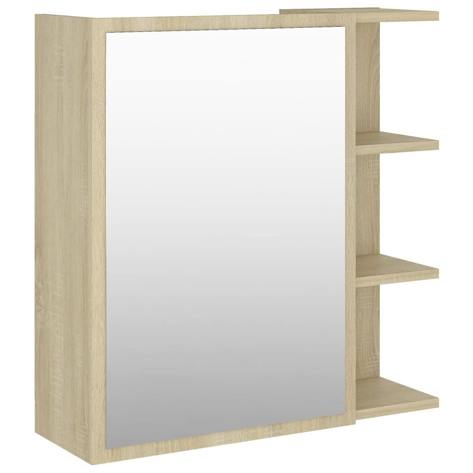 Armoire à miroir de bain Chêne sonoma 62,5x20,5x64 cm - Photo n°1