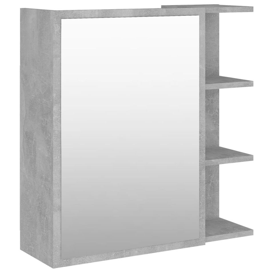 Armoire à miroir de bain Gris béton 62,5x20,5x64cm - Photo n°1