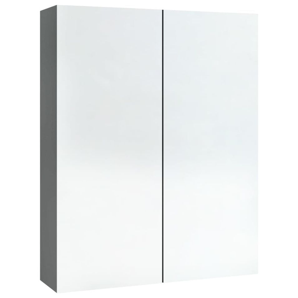 Armoire à miroir de salle de bain 60x15x75 cm MDF Anthracite - Photo n°1