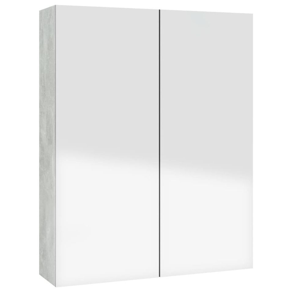 Armoire à miroir de salle de bain 60x15x75 cm MDF Gris béton - Photo n°1
