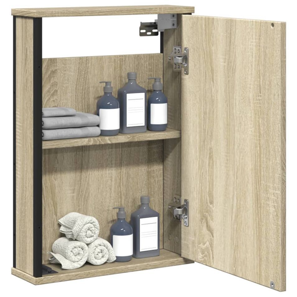 Armoire à miroir de salle de bain chêne sonoma bois ingénierie - Photo n°1