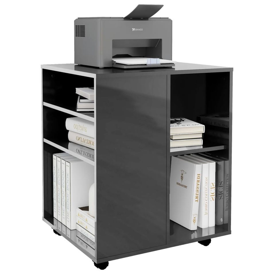 Armoire à roulettes Gris brillant 60x53x72 cm - Photo n°1