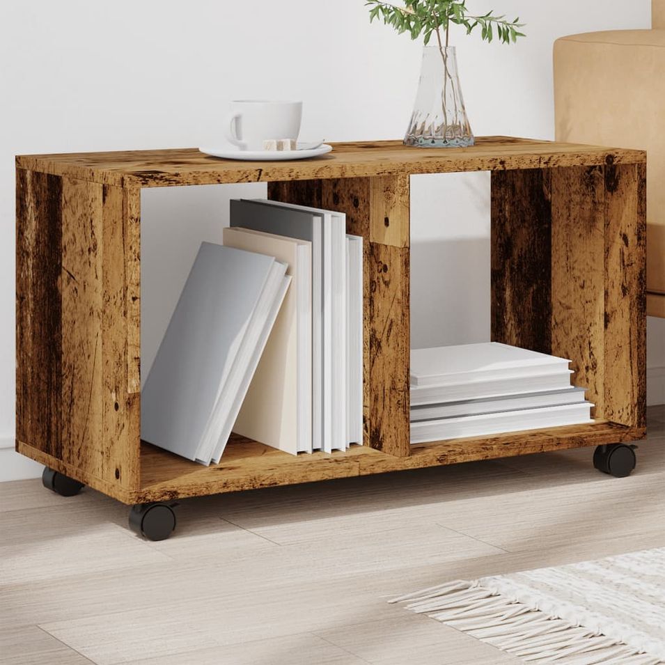 Armoire à roulettes vieux bois 72x33x42,5 cm bois d'ingénierie - Photo n°1