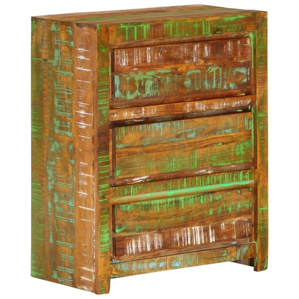 Armoire à tiroirs Multicolore 60x33x75 cm Bois de récupération - Photo n°1