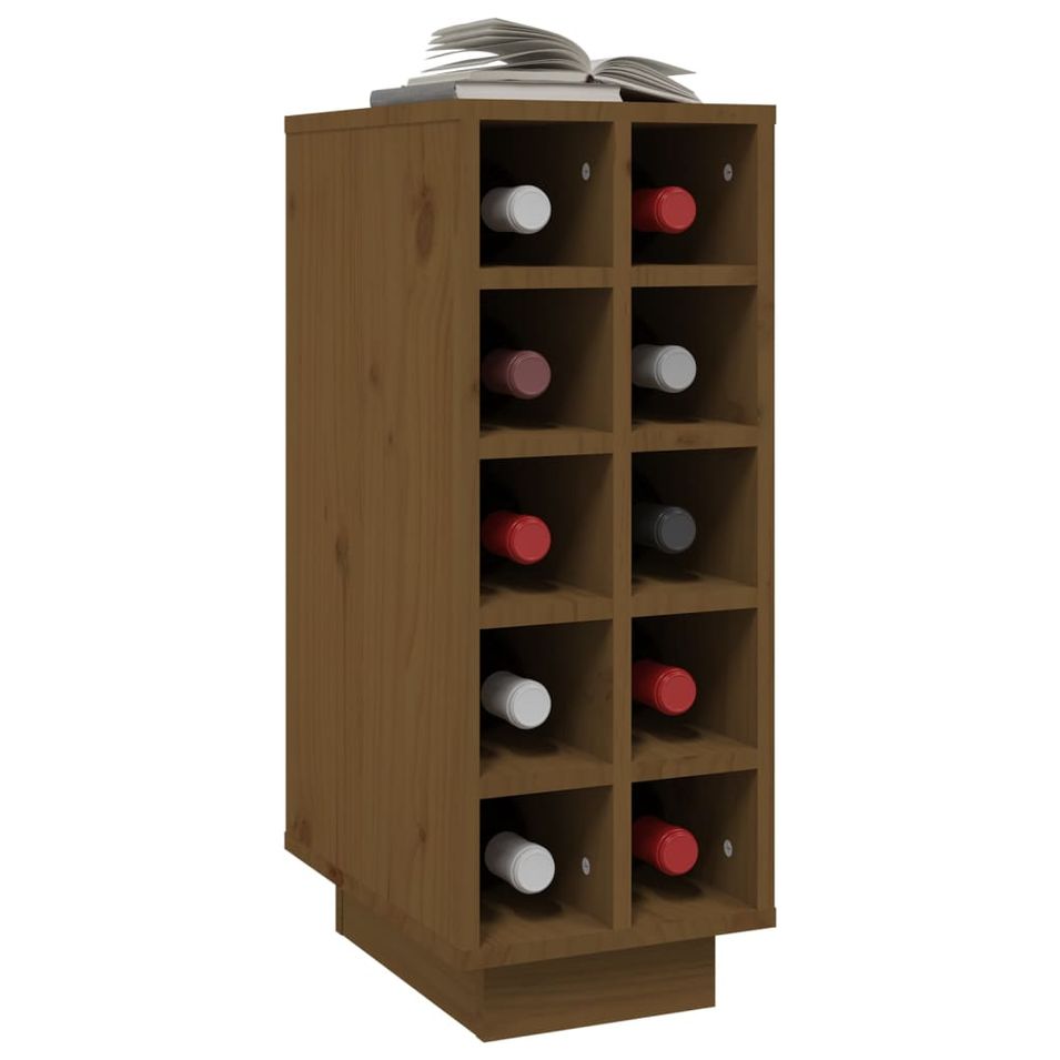 Armoire à vin Marron miel 23x34x61 cm Bois de pin massif - Photo n°1