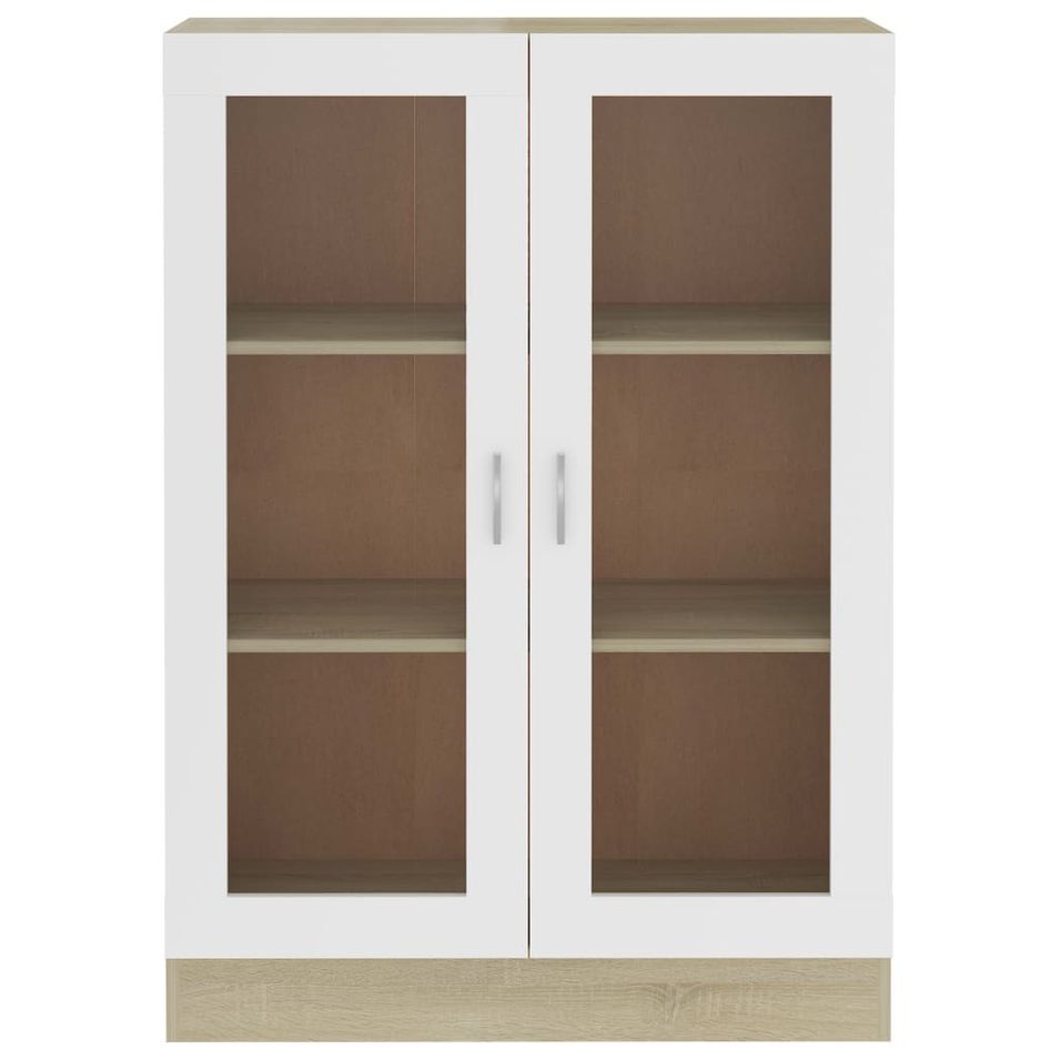 Armoire à vitrine Blanc chêne sonoma 82,5x30,5x115 cm - Photo n°1