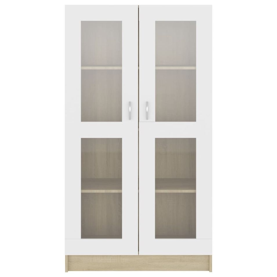 Armoire à vitrine Blanc chêne sonoma 82,5x30,5x150 cm - Photo n°1