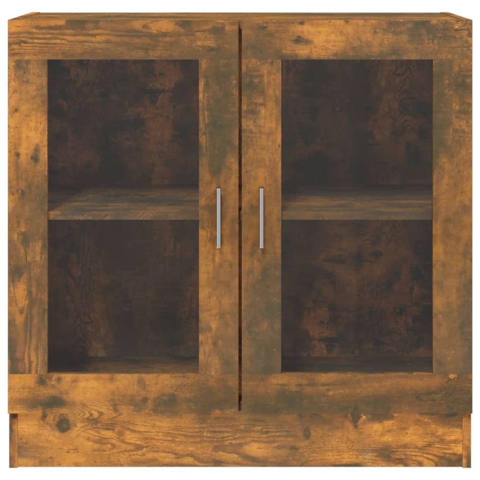 Armoire à vitrine Chêne fumé 82,5x30,5x80 cm Bois d'ingénierie - Photo n°1