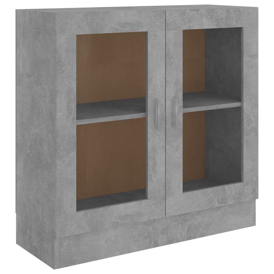 Armoire à vitrine Gris béton 82,5x30,5x80 cm - Photo n°1
