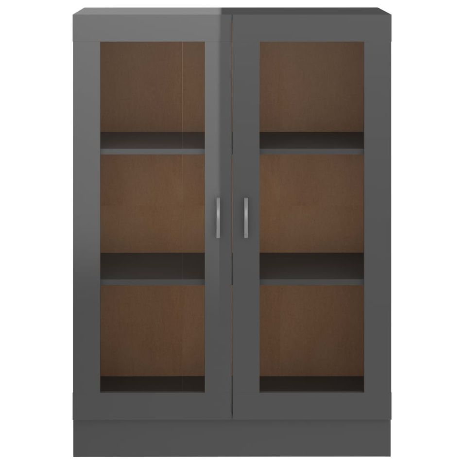 Armoire à vitrine Gris brillant 82,5x30,5x115 cm - Photo n°1