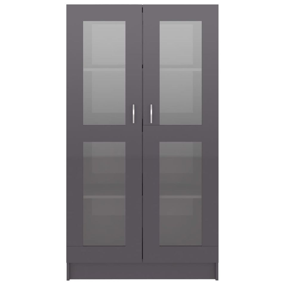 Armoire à vitrine Gris brillant 82,5x30,5x150 cm - Photo n°1