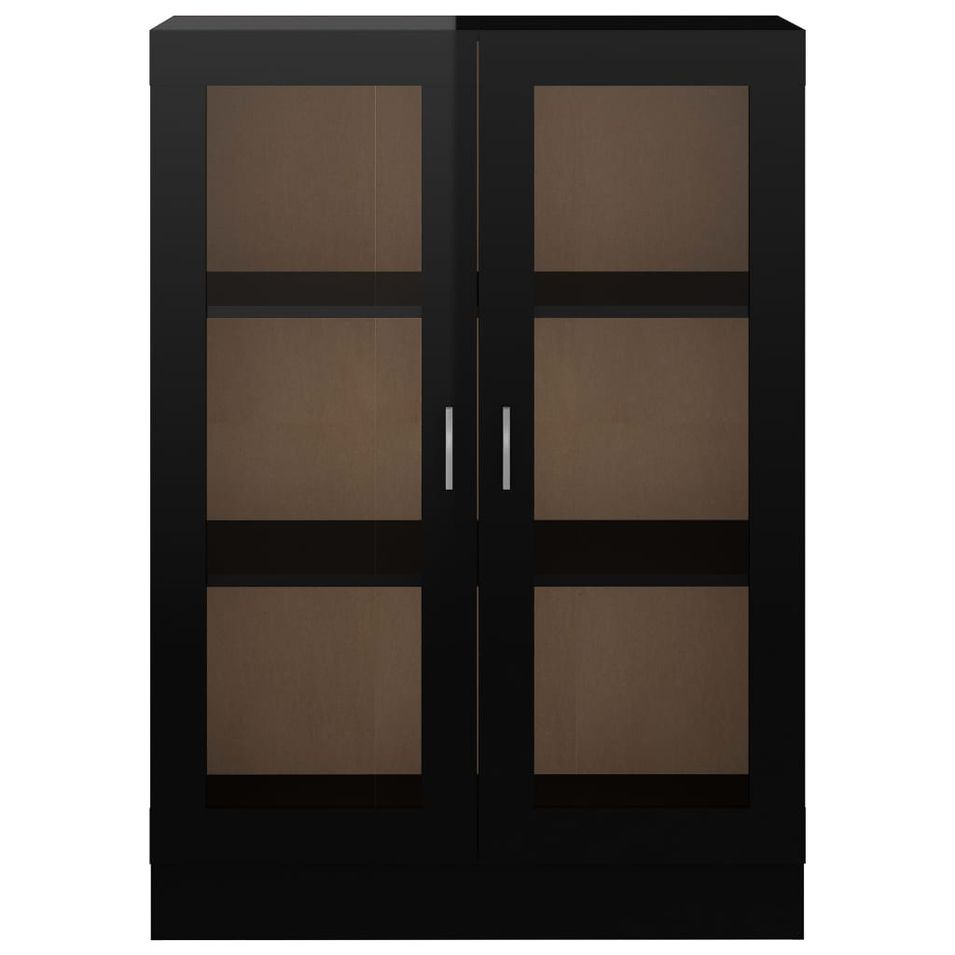Armoire à vitrine Noir brillant 82,5x30,5x115 cm - Photo n°1
