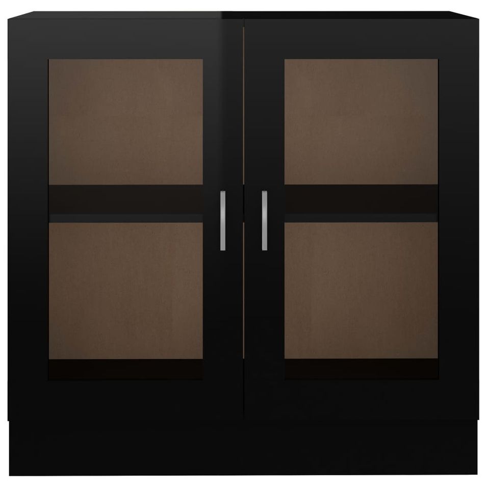 Armoire à vitrine Noir brillant 82,5x30,5x80 cm - Photo n°1