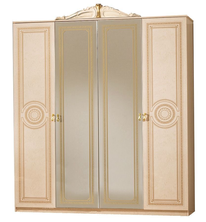 Armoire adulte 4 portes laqué beige Soraya 193 cm - Photo n°1