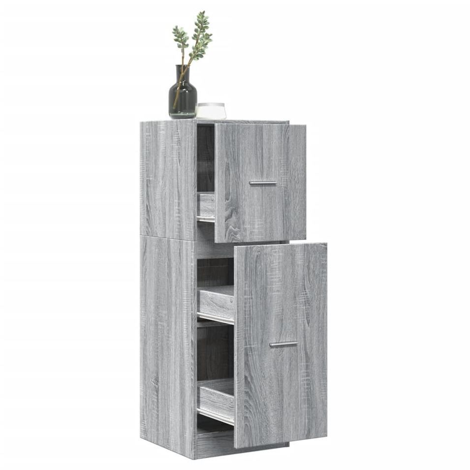 Armoire apothicaire sonoma gris 40x41x118 cm bois d'ingénierie - Photo n°1