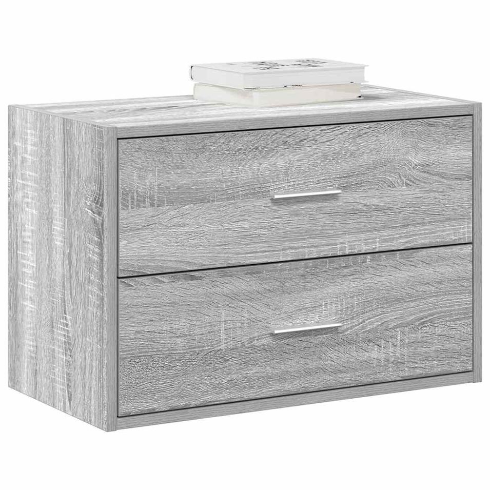 Armoire avec 2 tiroirs sonoma gris 60x31x40cm bois d'ingénierie - Photo n°1