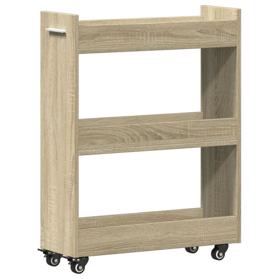 Armoire avec roues chêne sonoma 60x22x79 cm bois d'ingénierie - Photo n°1
