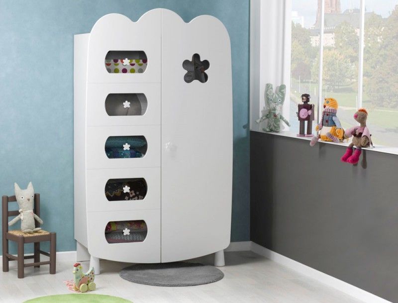 Armoire bébé 2 portes blanche Linéa - Photo n°1