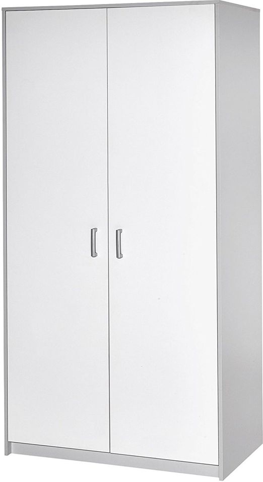 Armoire bébé 2 portes bois gris et blanc Classic Grey - Photo n°1