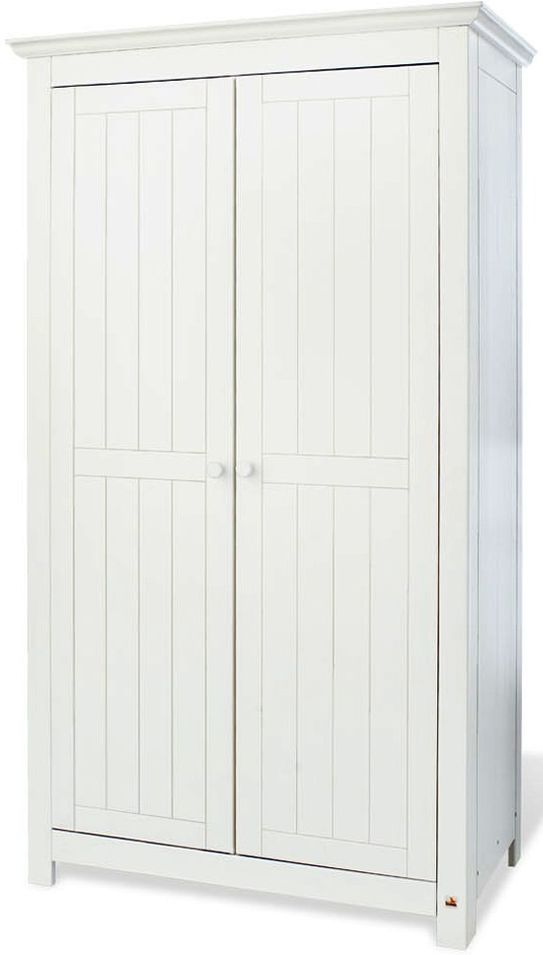 Armoire bébé 2 portes pin massif blanc Nina - Photo n°1