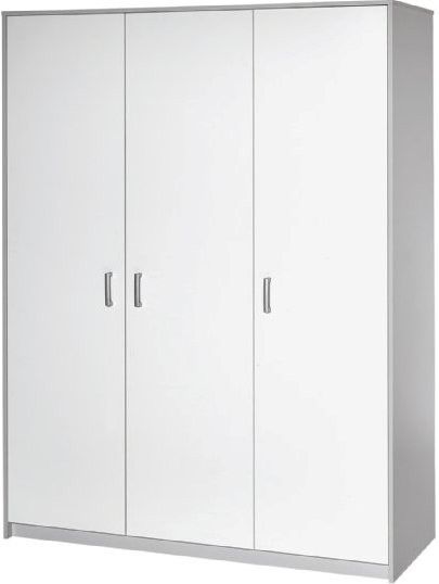 Armoire bébé 3 portes bois gris et blanc Classic Grey - Photo n°1