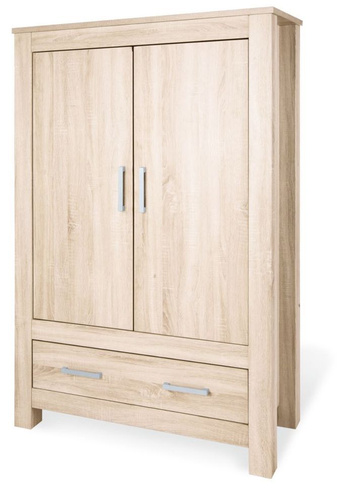 Armoire chambre 2 portes Chêne clair Caru - Photo n°1