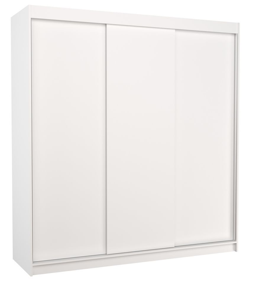 Armoire chambre adulte blanche 3 portes coulissantes Kamia 200 cm - Photo n°1