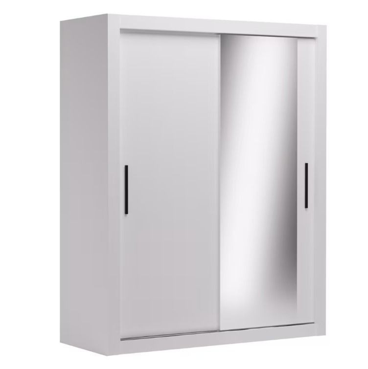 Armoire chambre adulte DIVA 160 cm – 2 portes coulissantes dont 1 avec miroir - Photo n°1