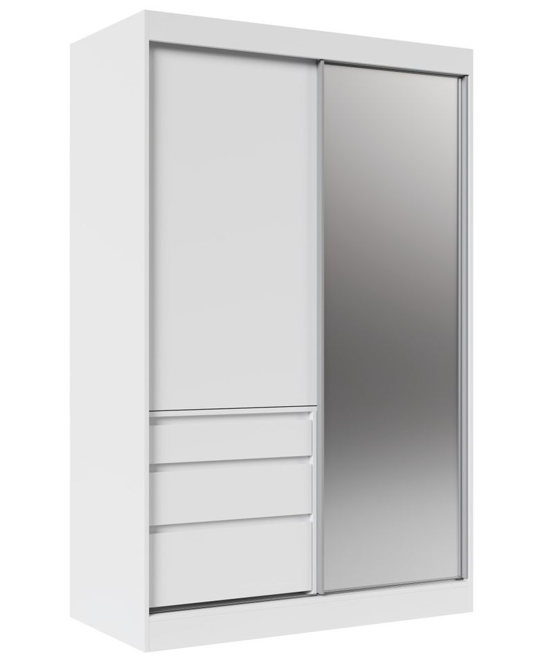 Armoire coulissante 2 portes KEDAR 140 cm avec miroir - Compacte et élégante - Photo n°1
