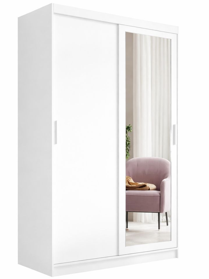 Armoire coulissante BALEY avec miroir – Dressing moderne et gain de place - Photo n°1