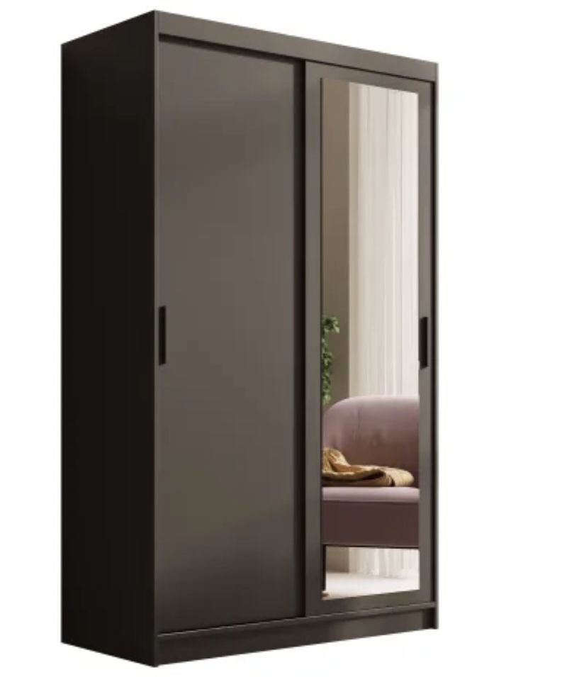 Armoire coulissante BALEY avec miroir – Dressing moderne et gain de place - Photo n°1