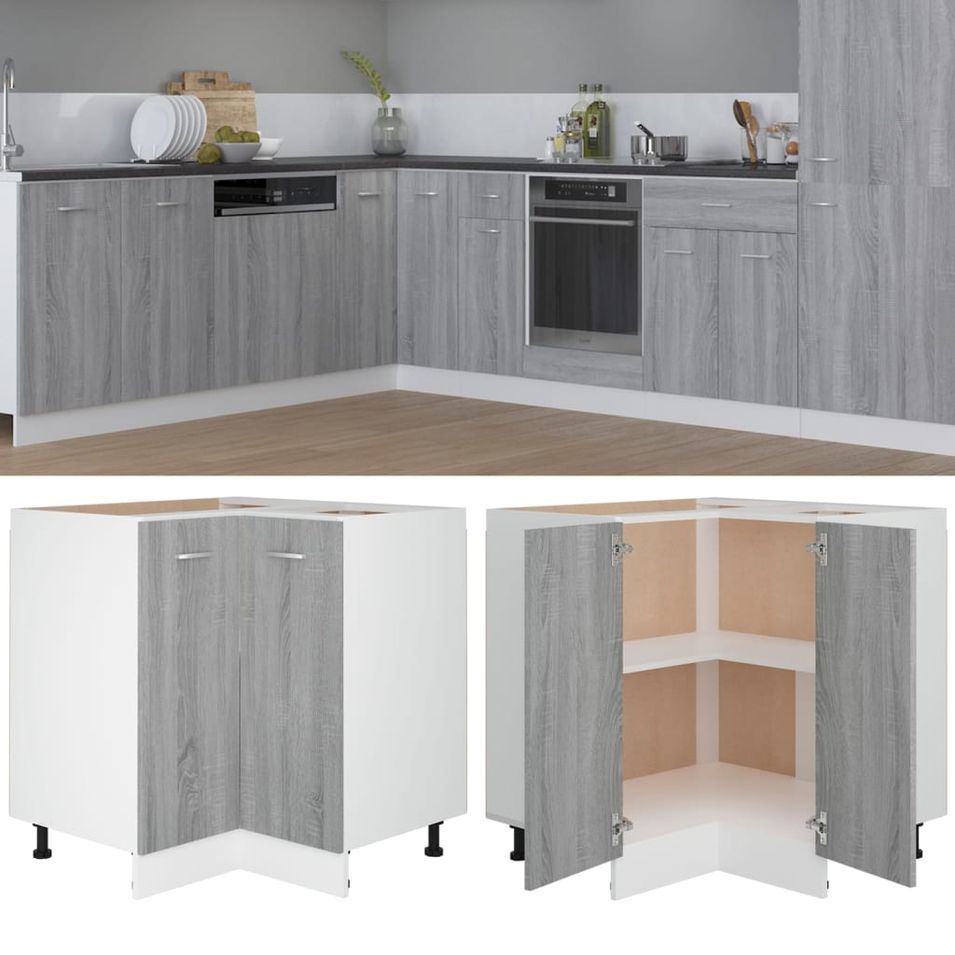 Armoire cuisine Sonoma gris 75,5x75,5x80,5 cm Bois d’ingénierie - Photo n°1