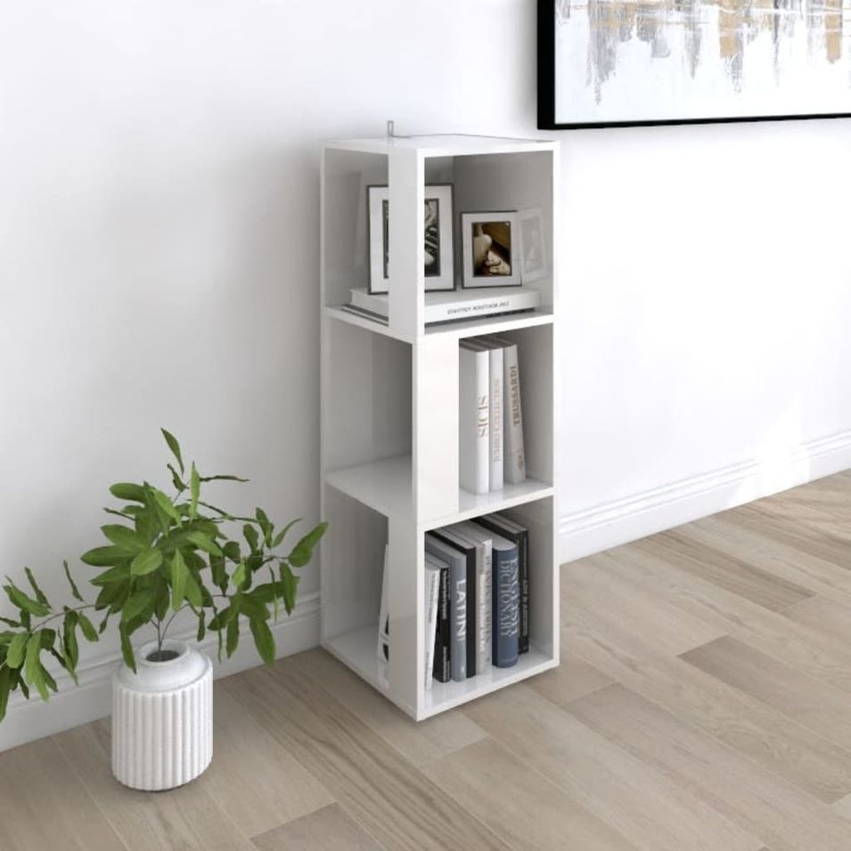 Armoire d'angle Blanc brillant 33x33x100 cm - Photo n°1