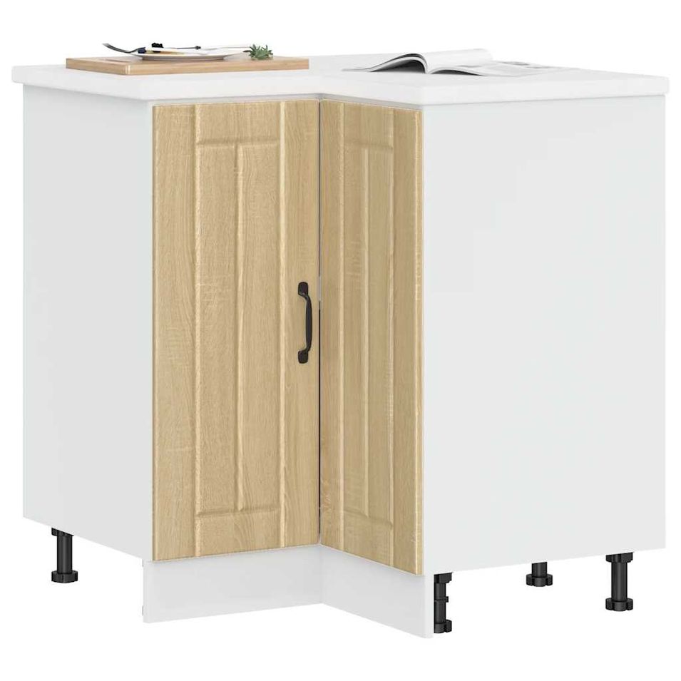 Armoire d'angle de cuisine Lucca chêne sonoma bois d'ingénierie - Photo n°1