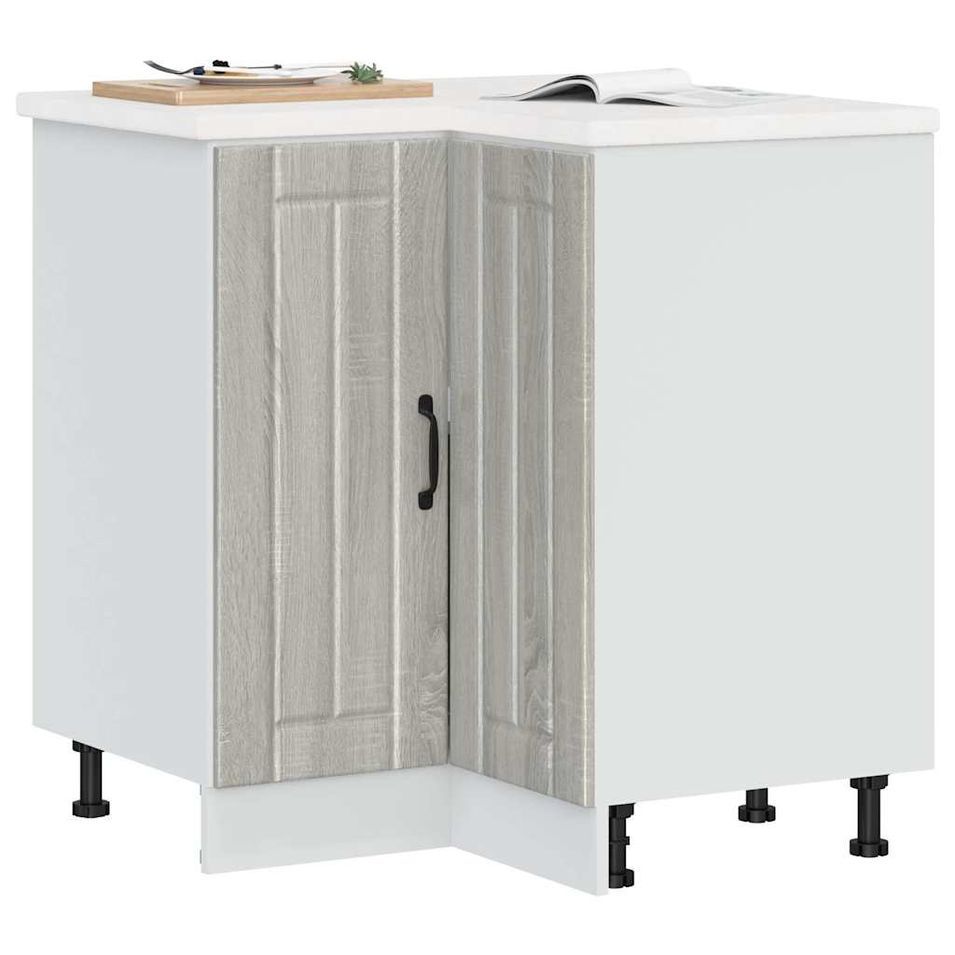 Armoire d'angle de cuisine Lucca sonoma gris bois d'ingénierie - Photo n°1