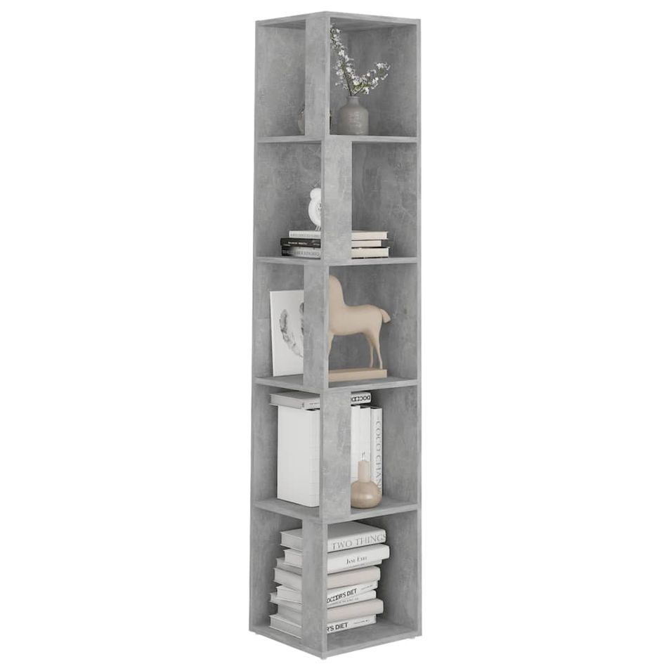 Armoire d'angle Gris béton 33x33x164,5 cm - Photo n°1