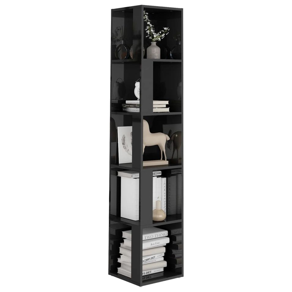 Armoire d'angle Gris brillant 33x33x164,5 cm - Photo n°1