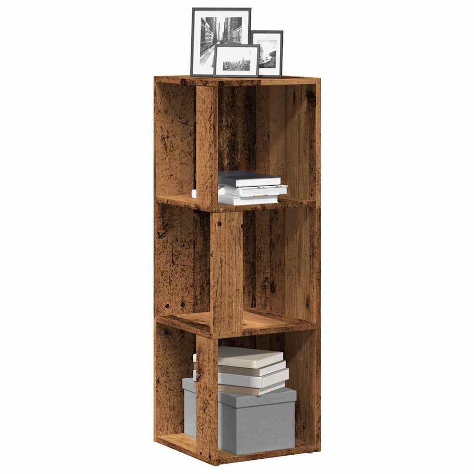 Armoire d'angle vieux bois 33x33x100 cm bois d'ingénierie - Photo n°1