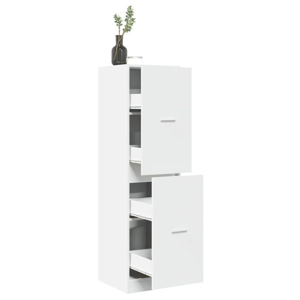 Armoire d'apothicaire blanc 40x41x144,5 cm bois d'ingénierie - Photo n°1