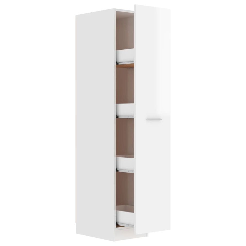 Armoire d'apothicaire Blanc brillant 30x42,5x150 cm - Photo n°1